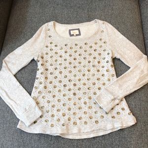 Anthropologie sweater, Medium, with gold sequins